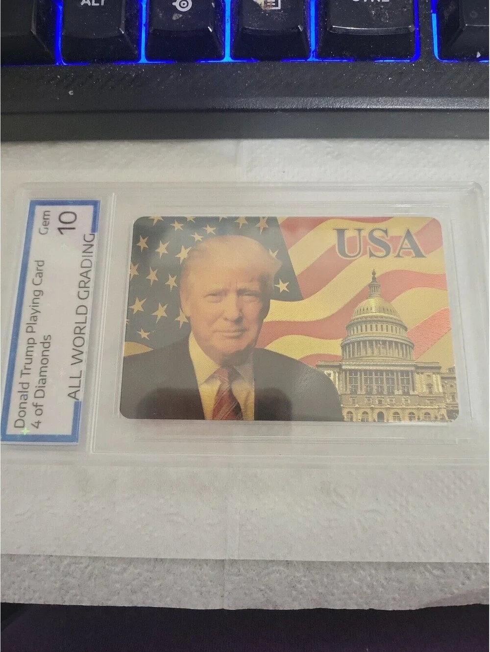 Donald Trump Foil Playing Card Graded Slab